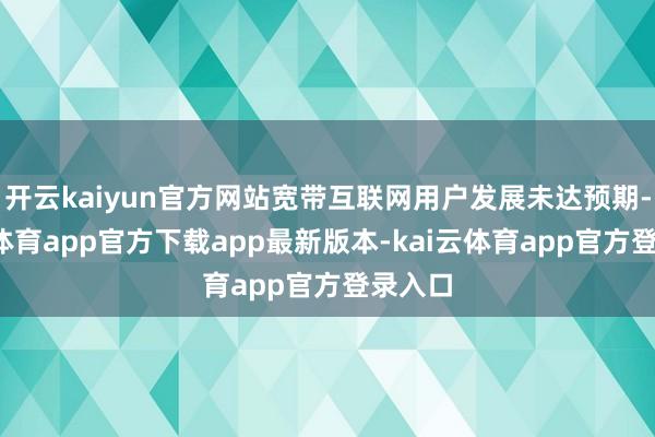 开云kaiyun官方网站宽带互联网用户发展未达预期-kai云体育app官方下载app最新版本-kai云体育app官方登录入口