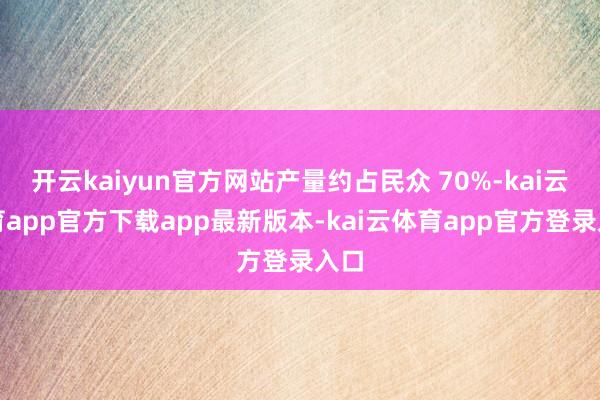 开云kaiyun官方网站产量约占民众 70%-kai云体育app官方下载app最新版本-kai云体育app官方登录入口