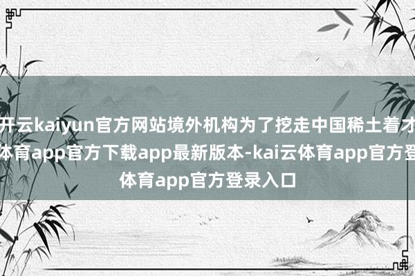 开云kaiyun官方网站境外机构为了挖走中国稀土着才-kai云体育app官方下载app最新版本-kai云体育app官方登录入口