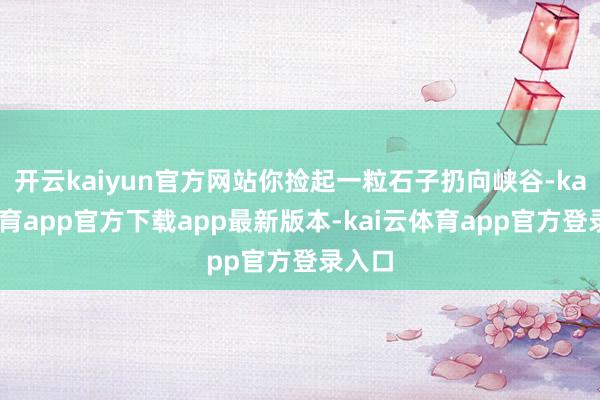 开云kaiyun官方网站你捡起一粒石子扔向峡谷-kai云体育app官方下载app最新版本-kai云体育app官方登录入口