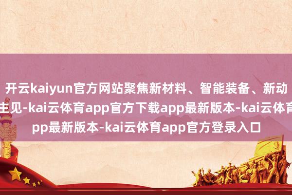 开云kaiyun官方网站聚焦新材料、智能装备、新动力汽车等要点产业主见-kai云体育app官方下载app最新版本-kai云体育app官方登录入口